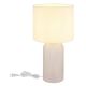 Veioze - Lampa de masa cu baza din sticla abajur textil SOFIA alba