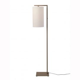 Lampadare - Lampa de podea Boston metal sand abajur alb