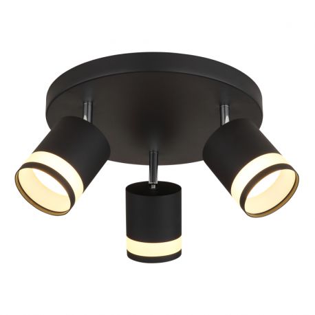 Plafoniere - Plafoniera cu 3 Spoturi directionabile metal negru LUCERO