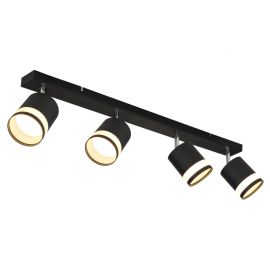 Plafoniere cu spoturi, Spoturi aplicate - Plafoniera cu 4 Spoturi directionabile metal negru LUCERO
