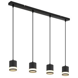 Pendule, Lustre suspendate - Lustra suspendata cu 4 Spoturi metal negru LUCERO