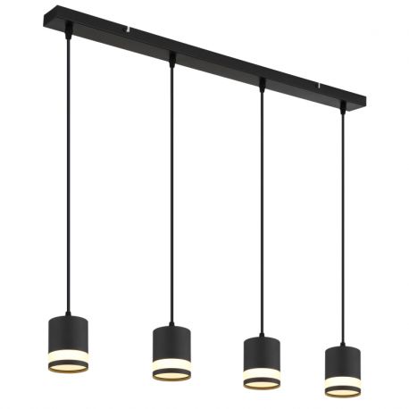 Pendule, Lustre suspendate - Lustra suspendata cu 4 Spoturi metal negru LUCERO