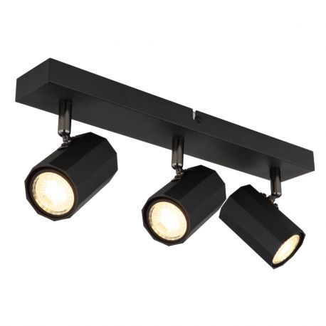 Plafoniere cu spoturi, Spoturi aplicate - Plafoniera cu 3 Spoturi directionabile metal negru JAMES
