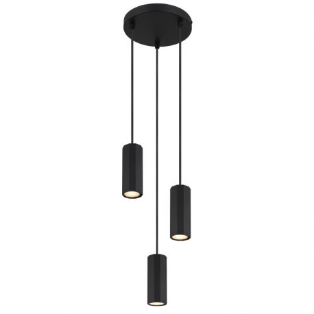Pendule, Lustre suspendate - Lustra suspendata cu 3 Spoturi metal negru JAMES