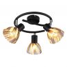 Plafoniera metal negru sticla fumurie ZACHERY 3L