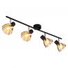 Plafoniera metal negru sticla fumurie ZACHERY 4L