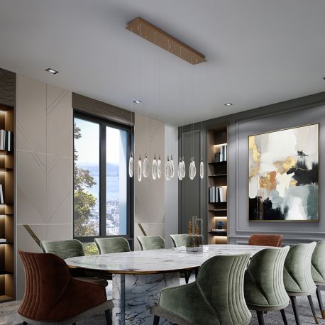 Pendule, Lustre suspendate - Lustra cu 12 pendule LED CCT cu telecomanda Lagrimas