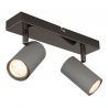 Plafoniera cu 2 spoturi directionabile metal negru gri ROBBY