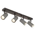 Plafoniera cu 4 spoturi directionabile metal negru gri ROBBY