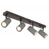 Plafoniera cu 4 spoturi directionabile metal negru gri ROBBY