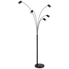 Lampadar cu 5 spoturi directionabile metal negru ROBBY