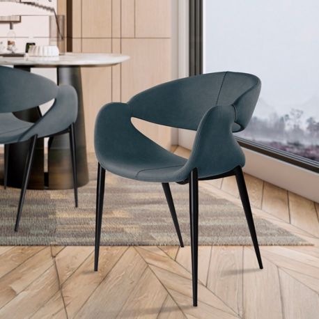 Scaune - Scaun dining design elegant Giro albastru inchis