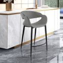 Scaun de bar design elegant Giro gri deschis