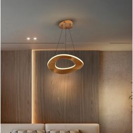 Pendule, Lustre suspendate - Lustra auriu roze LED CCT cu telecomanda Mirena D50