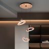 Lustra cu 3 Pendule LED auriu roze Mirena
