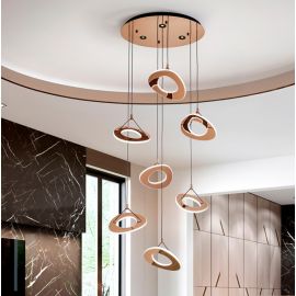 Pendule, Lustre suspendate - Lustra cu 7 Pendule LED auriu roze Mirena