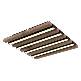 Plafoniera LED riflaj MDF cu efect de lemn HAYDEN 30x30cm