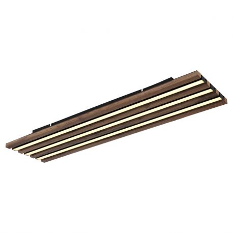Plafoniere - Plafoniera LED riflaj MDF cu efect de lemn HAYDEN 80x20cm