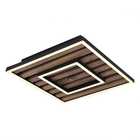 Plafoniere - Plafoniera LED riflaj MDF cu efect de lemn WOODY 30x30cm