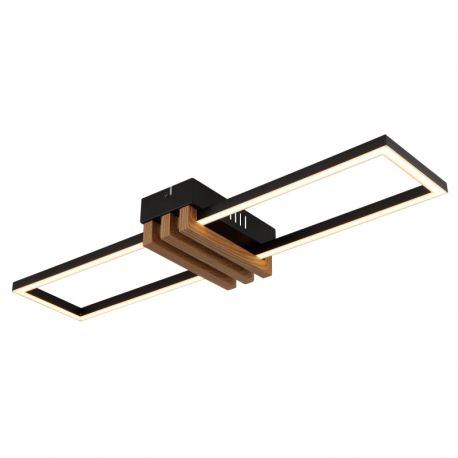 Plafoniere - Plafoniera LED riflaj aluminiu cu efect de lemn DAKARI I