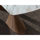Mese dining - Masa ovala din lemn si marmura portelanata Barrel 200x90cm
