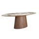 Mese dining - Masa ovala marmura portelanata Walnut 220x112cm