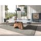 Mese dining - Masa ovala din otel si marmura portelanata Bronze 240x120cm