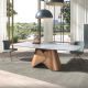 Mese dining - Masa ovala din otel si marmura portelanata Bronze 240x120cm