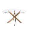 Masa rotunda design modern Veola auriu roze 110cm