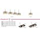 Pendule, Lustre suspendate - Lustra cu 4 Pendule LED sampanie negru RAYMOND