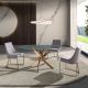 Mese dining - Masa rotunda design modern Veola auriu roze 130cm