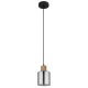 Pendule, Lustre suspendate - Pendul lemn maro sticla fumurie ALEIDIS
