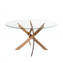 Masa rotunda design modern Veola auriu roze 140cm