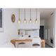 Pendule, Lustre suspendate - Lustra cu 4 Pendule lemn maro sticla fumurie ALEIDIS
