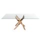Mese dining - Masa dreptunghiulara design modern Veola auriu roze 160x95cm