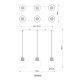 Pendule, Lustre suspendate - Lustra cu 6 Pendule lemn maro sticla fumurie ALEIDIS