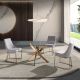 Mese dining - Masa dreptunghiulara design modern Veola auriu roze 140x95cm