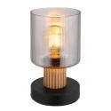 Lampa de masa lemn maro sticla fumurie ALEIDIS