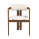 Scaune - Scaun dining material textil alb-galbui si lemn Off-white