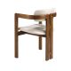 Scaune - Scaun dining material textil alb-galbui si lemn Off-white