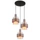 Pendule, Lustre suspendate - Lustra cu 3 pendule Sticla Chihlimbar Metal Bronz MILLEY