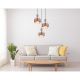 Pendule, Lustre suspendate - Lustra cu 3 pendule Sticla Chihlimbar Metal Bronz MILLEY