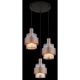 Pendule, Lustre suspendate - Lustra cu 3 pendule Sticla Chihlimbar Metal Bronz MILLEY