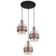 Pendule, Lustre suspendate - Lustra cu 3 pendule Sticla Chihlimbar Metal Bronz MILLEY