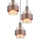 Pendule, Lustre suspendate - Lustra cu 3 pendule Sticla Chihlimbar Metal Bronz MILLEY