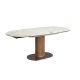 Masa extensibila din lemn si marmura portelanata Barrel 140-200x100cm