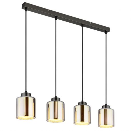 Pendule, Lustre suspendate - Lustra cu 4 Pendule negru crom FELICIA