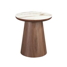 Masuta laterala marmura portelanata Walnut