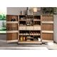 Dulapuri - Bufet, Bar design LUX furnir de nuc si piele High sideboard