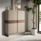Dulapuri - Bufet, Bar design LUX furnir de nuc si piele High sideboard